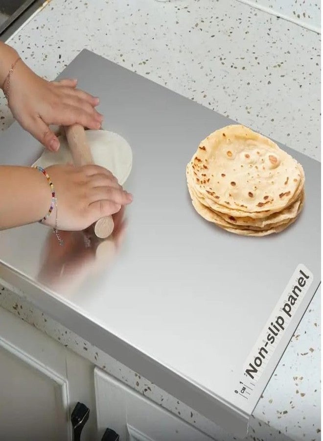 VANIBHA Premium Stainless Steel Cutting Board for Kitchen | Hygienic Metal Chopping Board for Meat, Vegetables, Dough | Non-Slip - Image 1